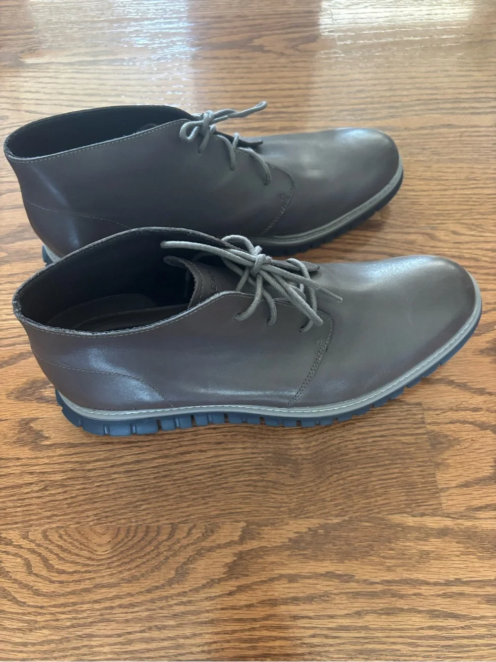 Men's Gray Leather Lace-Up Cole Haan Boots